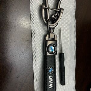 BMW Black and Silver Keychain with Screwdriver